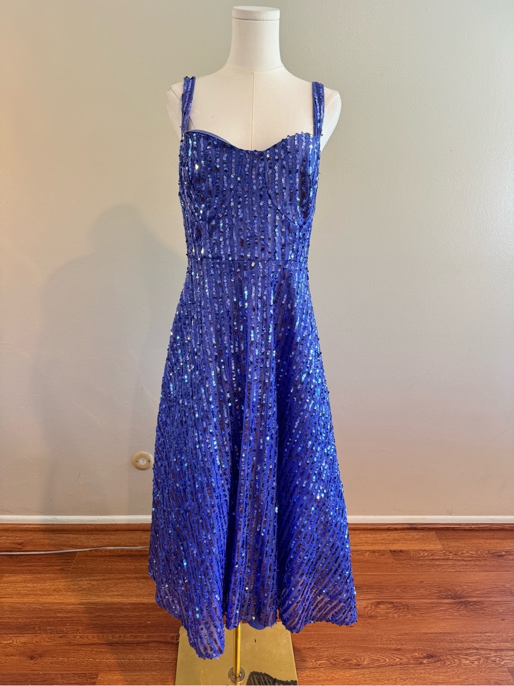 NWT Eloquii Blue Sequin Midi Dress